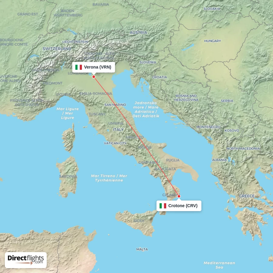 VRN - CRV route map