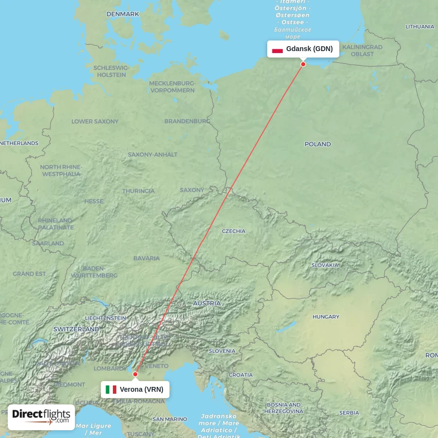 VRN - GDN route map