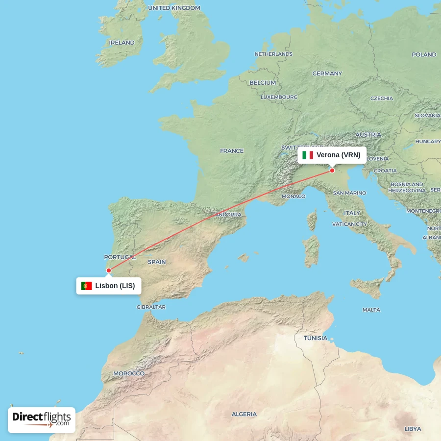 VRN - LIS route map