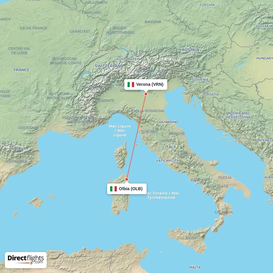 VRN - OLB route map