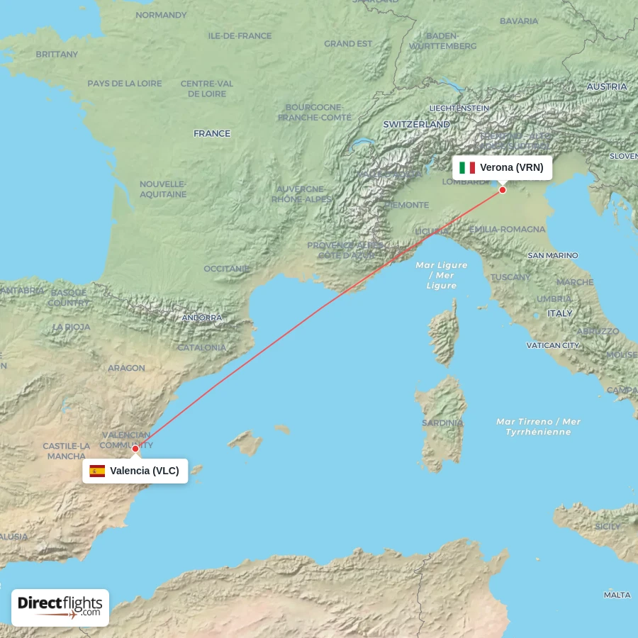VRN - VLC route map