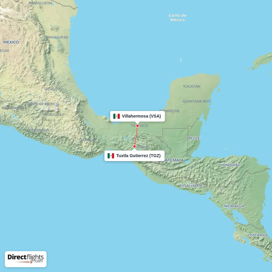 VSA - TGZ route map