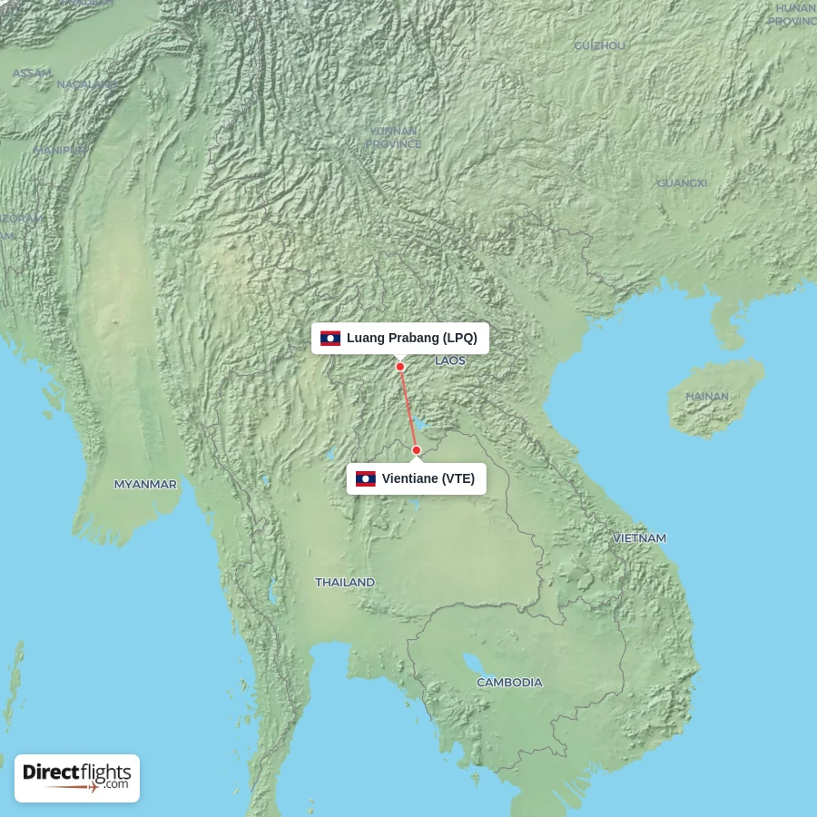 VTE - LPQ route map