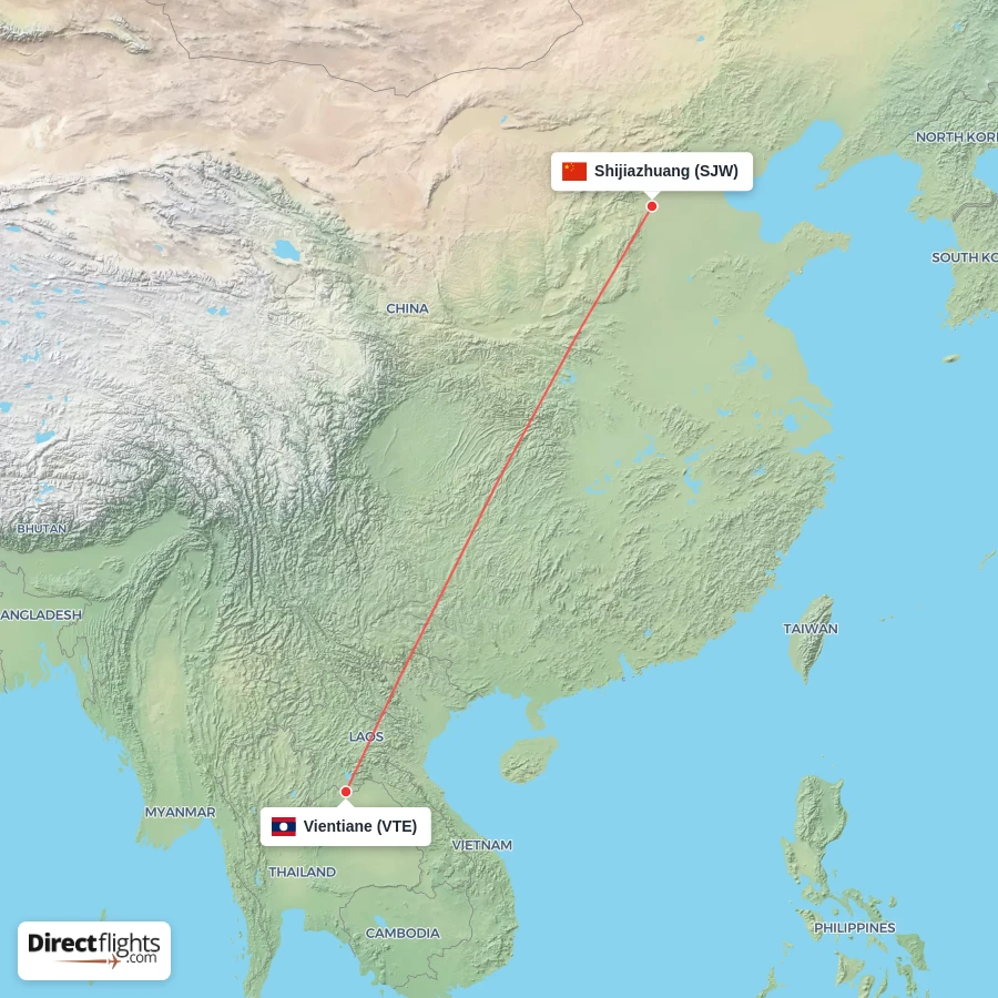 VTE - SJW route map