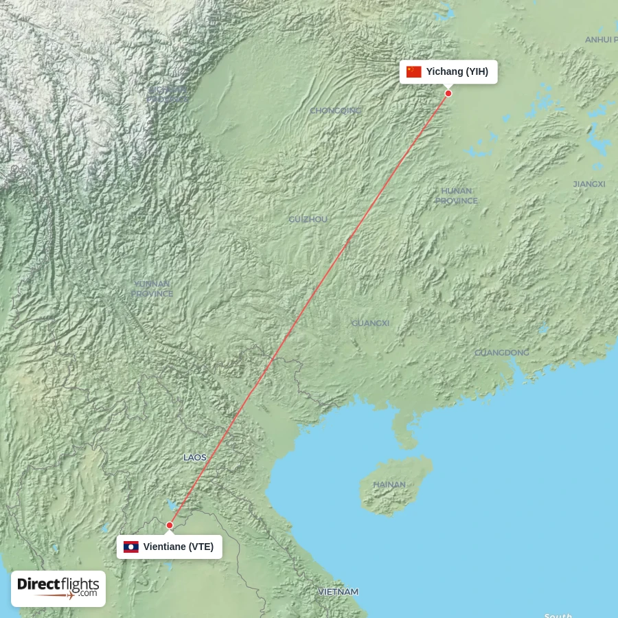 VTE - YIH route map