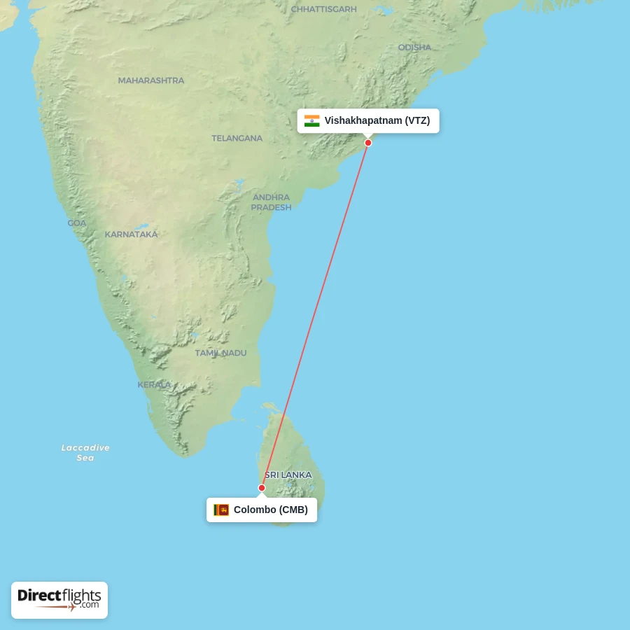 VTZ - CMB route map