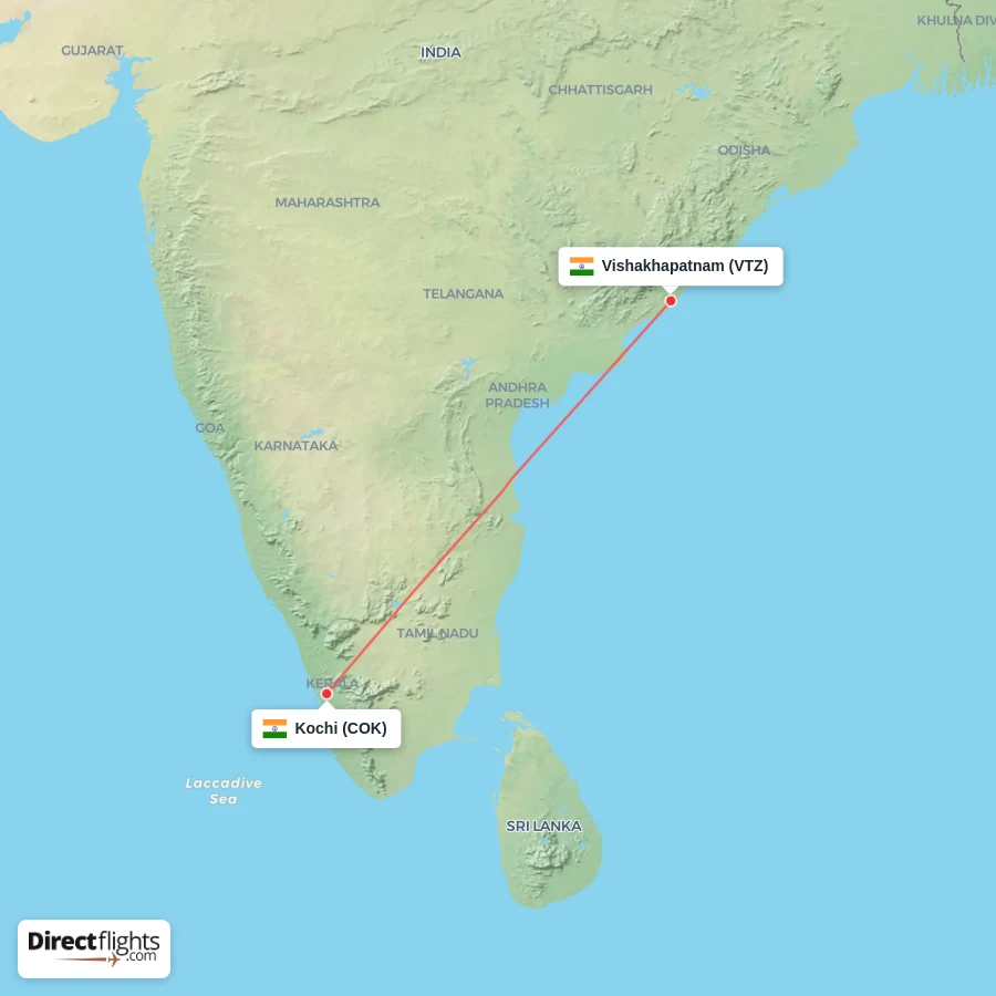 VTZ - COK route map