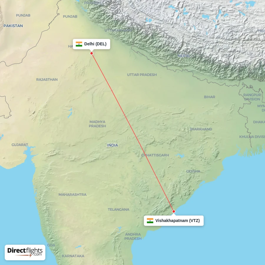 VTZ - DEL route map