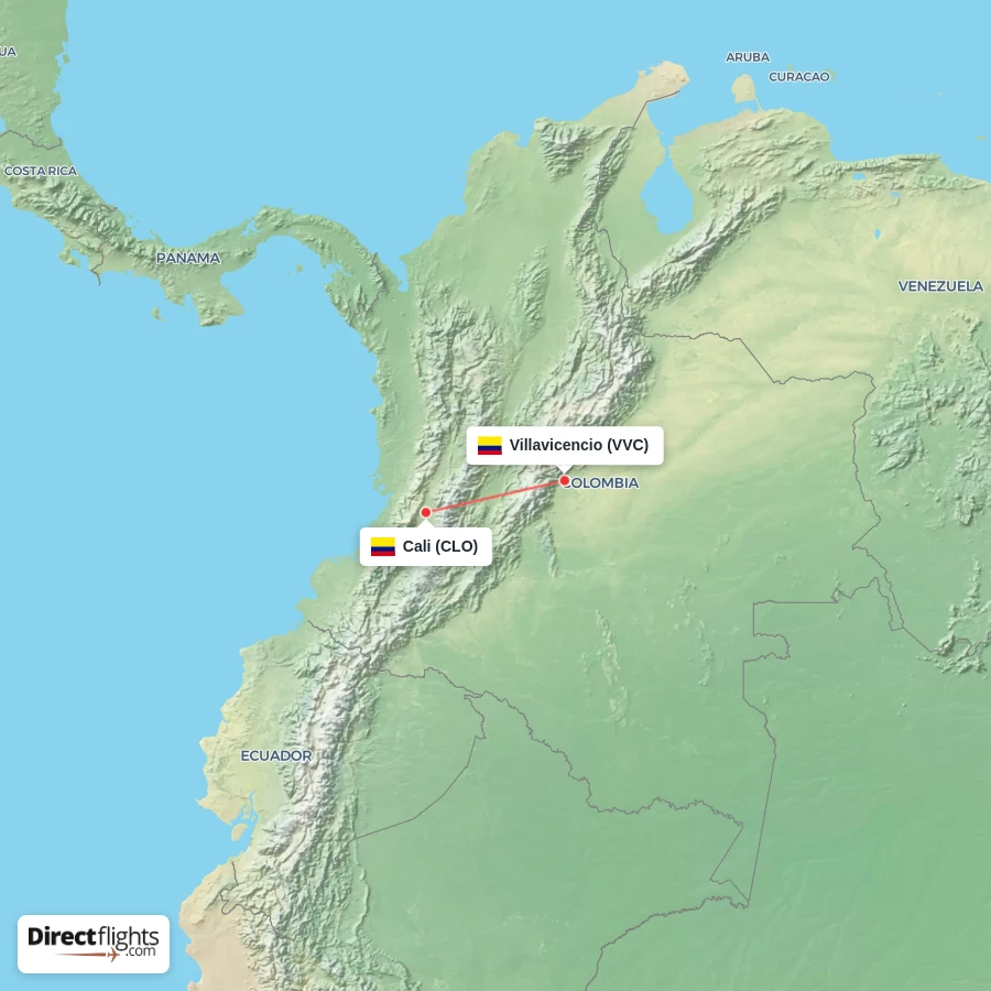 VVC - CLO route map