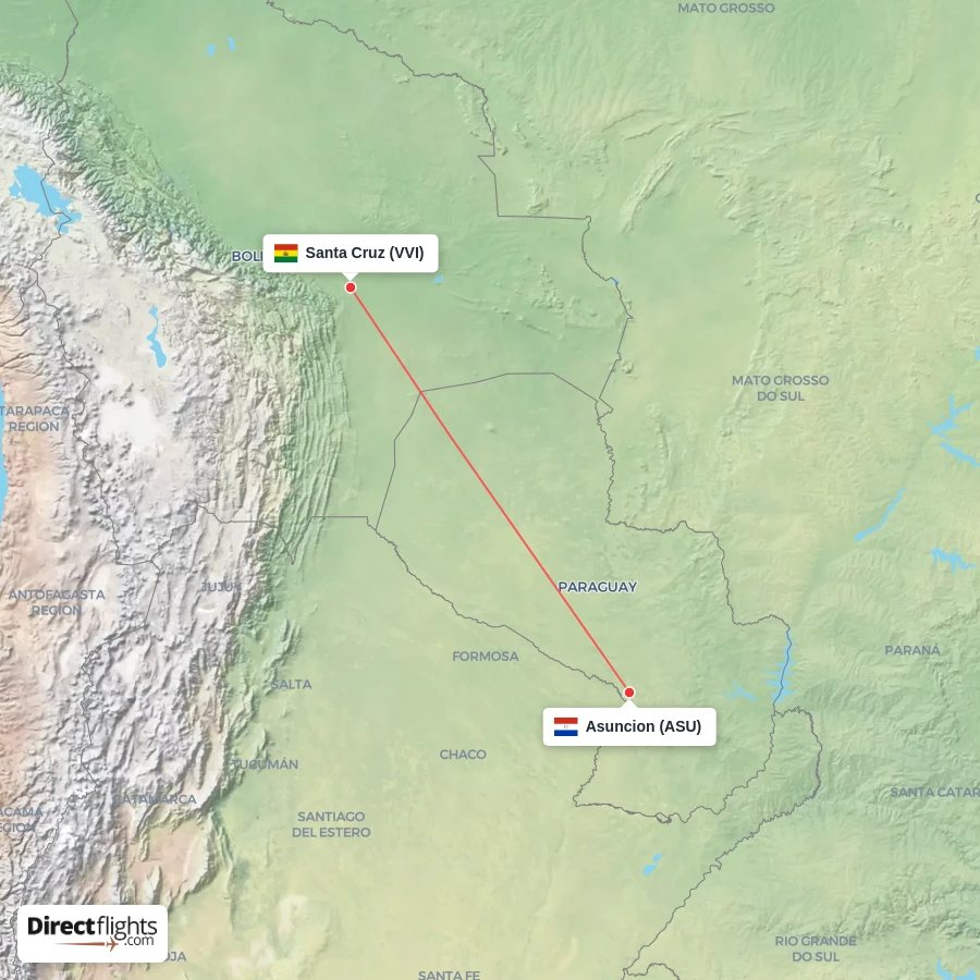 VVI - ASU route map