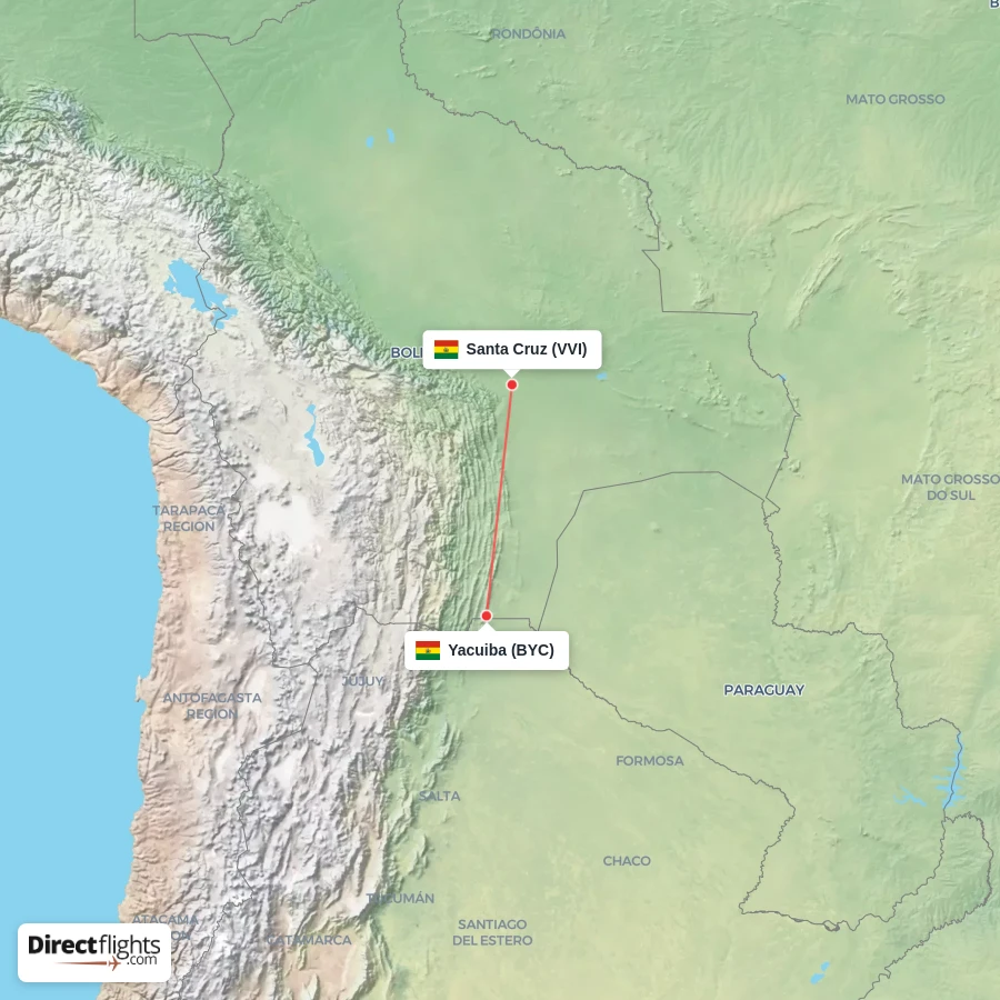 VVI - BYC route map