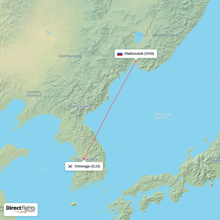 VVO - CJJ route map