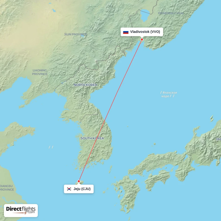 VVO - CJU route map