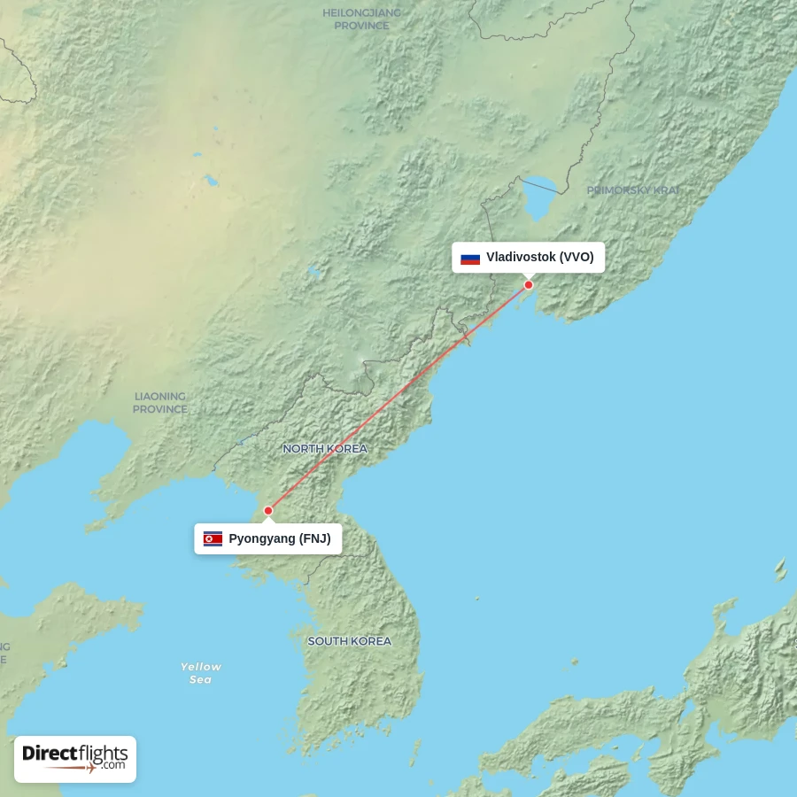 VVO - FNJ route map