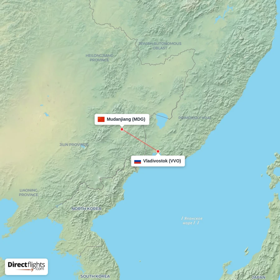 VVO - MDG route map