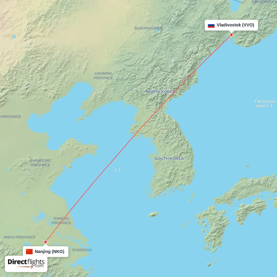 VVO - NKG route map