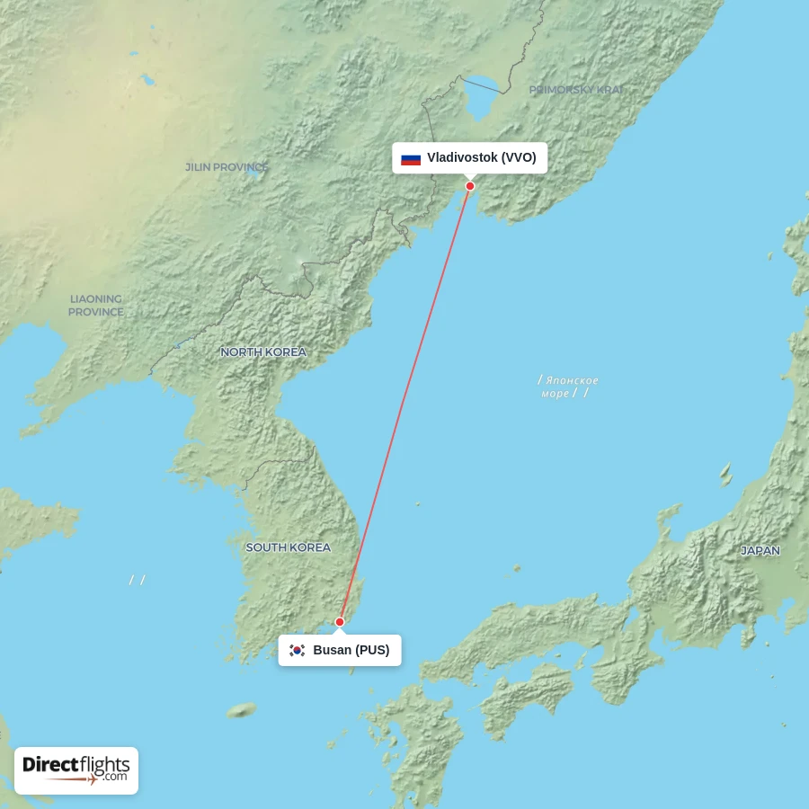 VVO - PUS route map
