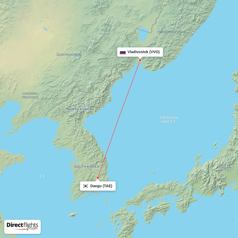 VVO - TAE route map
