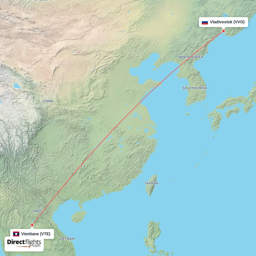 VVO - VTE route map