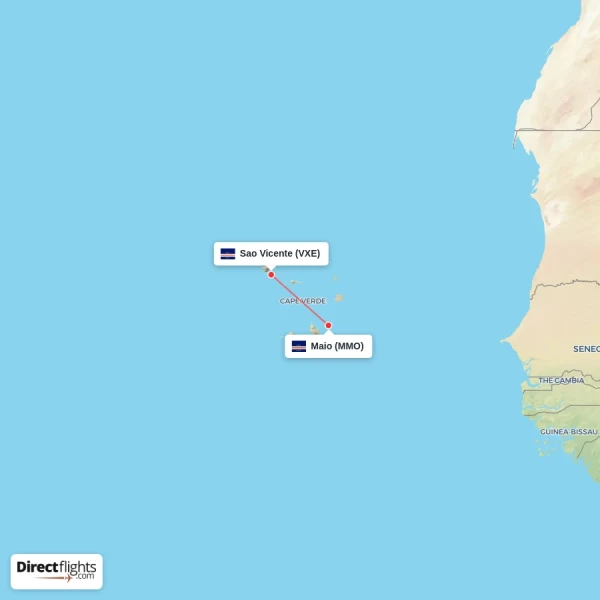 Sao Vicente - Maio direct flight map