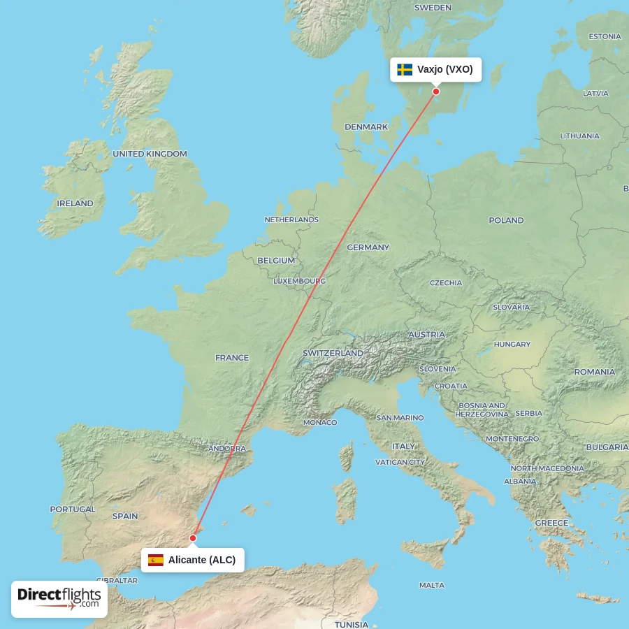 VXO - ALC route map
