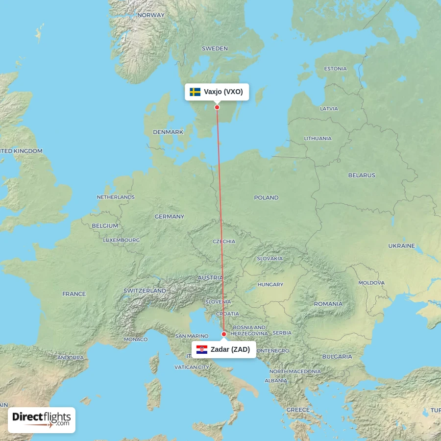 VXO - ZAD route map