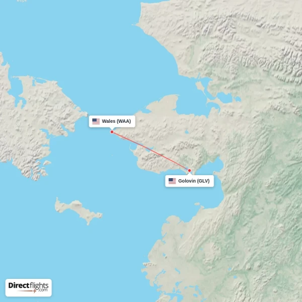 Wales - Golovin direct flight map