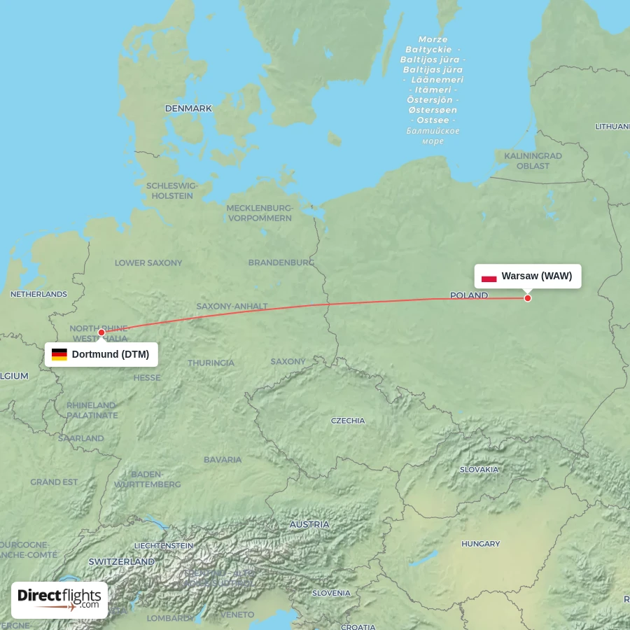 WAW - DTM route map