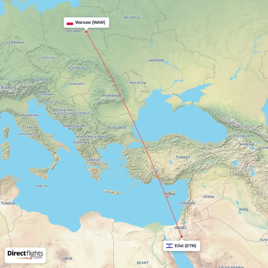 WAW - ETM route map