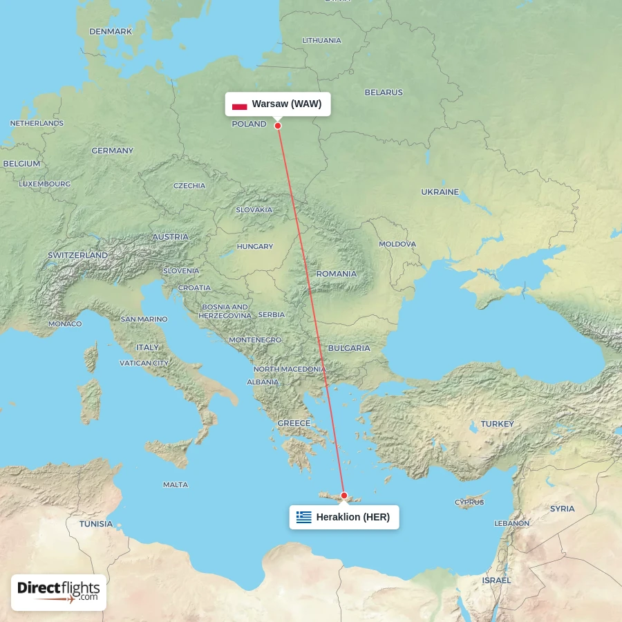 WAW - HER route map