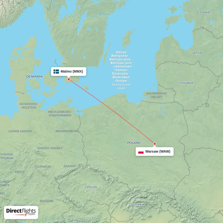 WAW - MMX route map