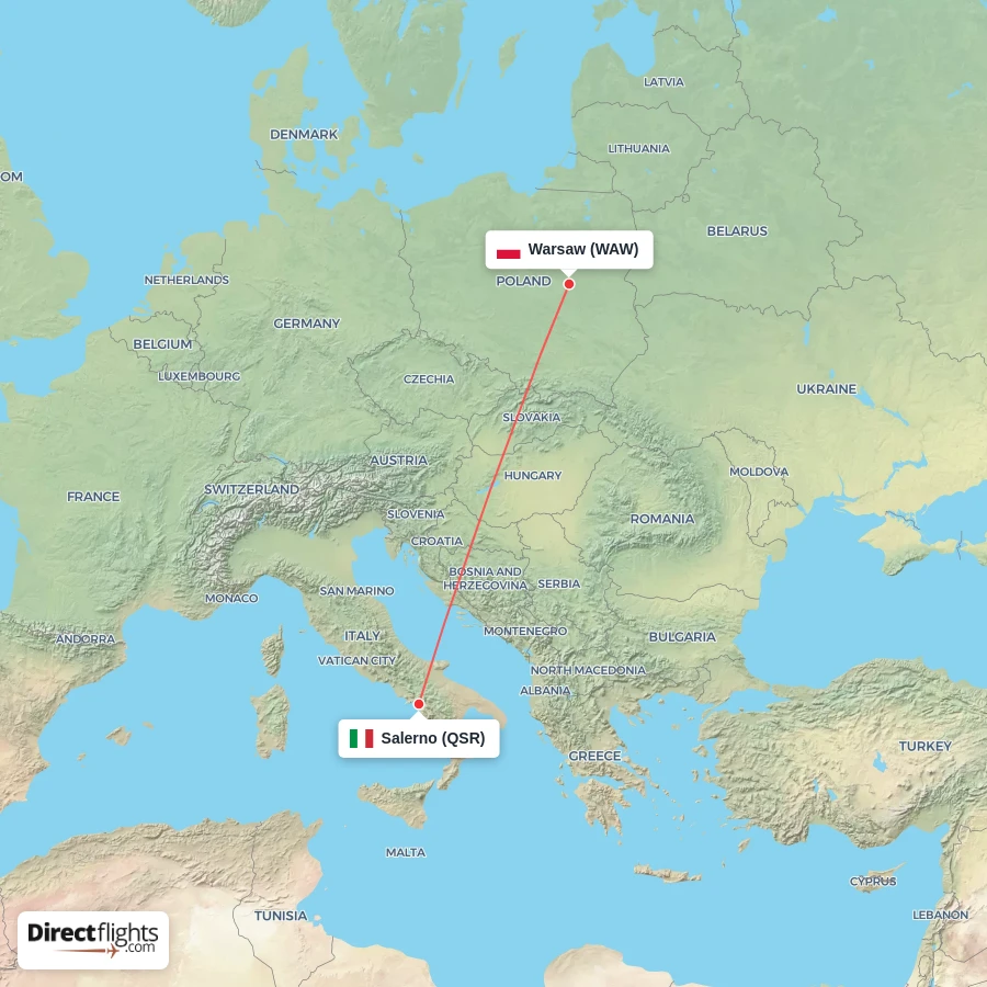 WAW - QSR route map