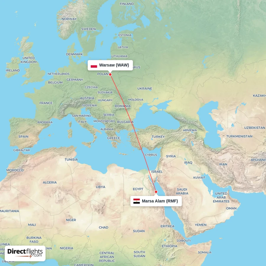 WAW - RMF route map