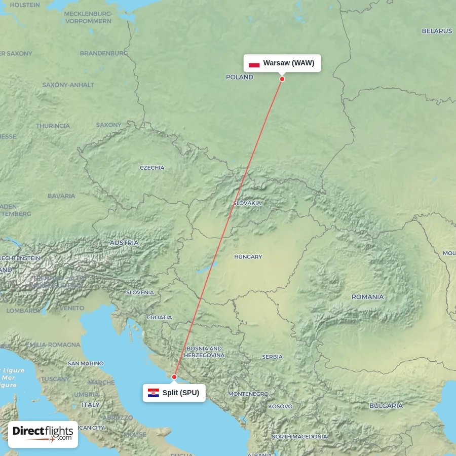 WAW - SPU route map