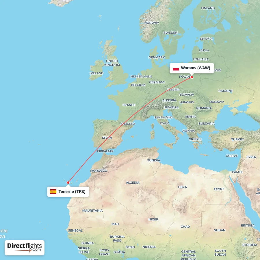 WAW - TFS route map
