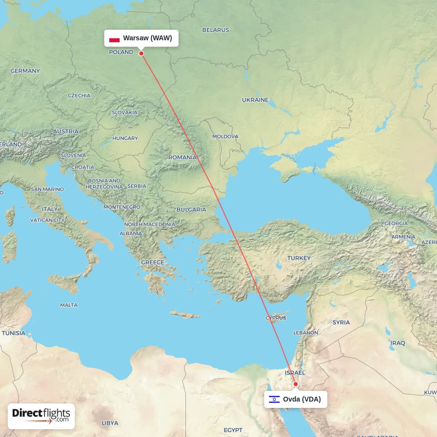 WAW - VDA route map
