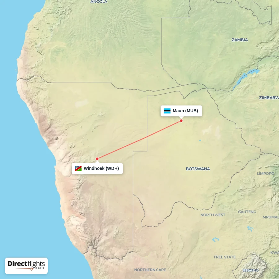 WDH - MUB route map