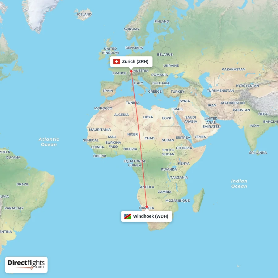 WDH - ZRH route map