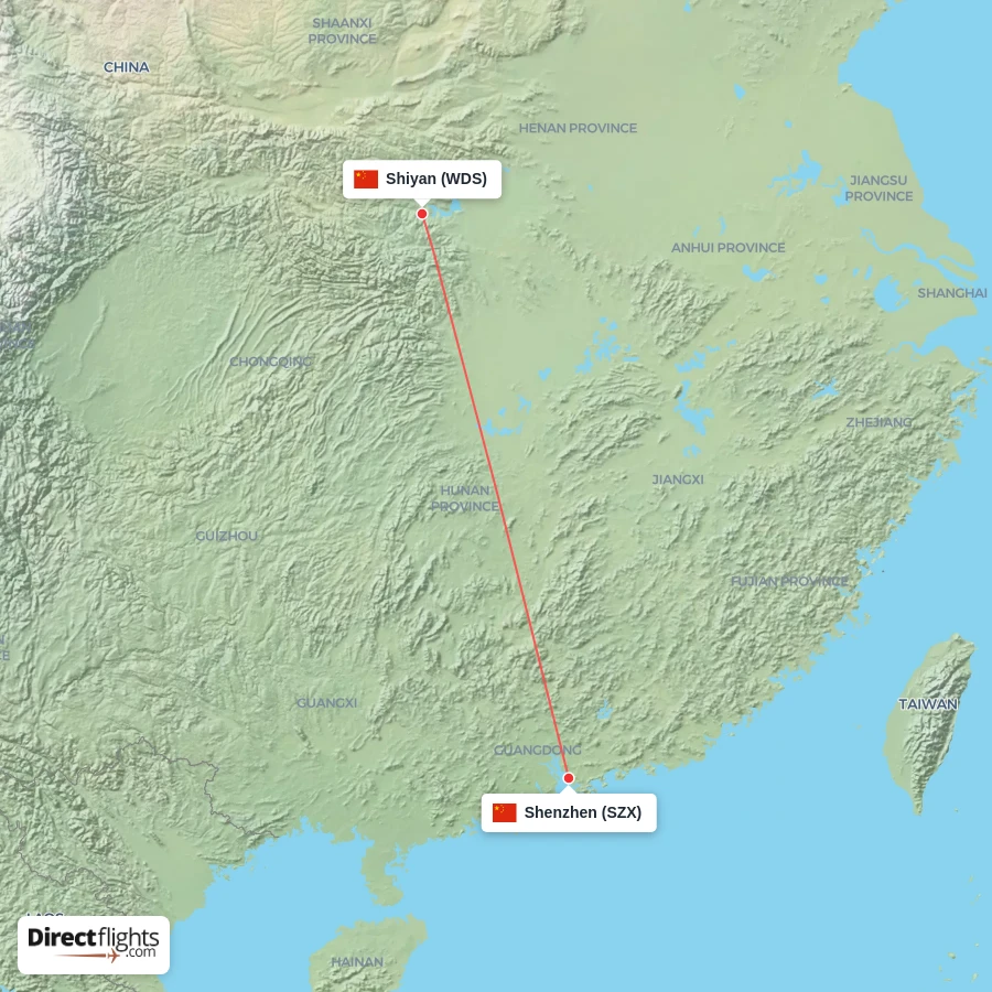 WDS - SZX route map