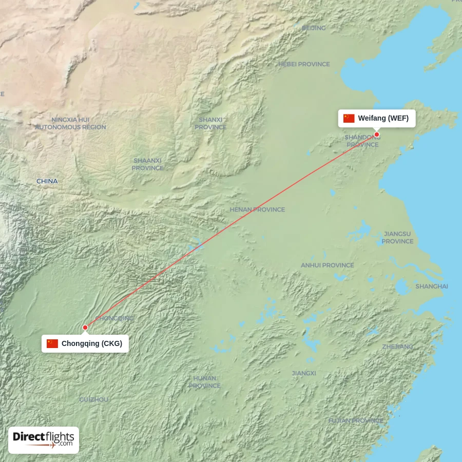 WEF - CKG route map
