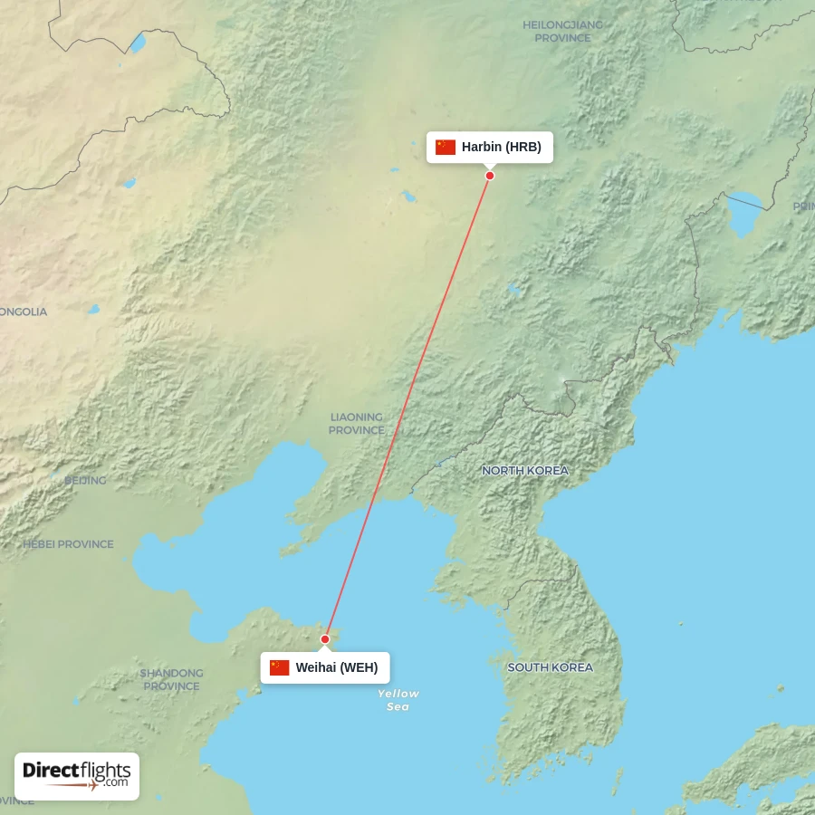 WEH - HRB route map