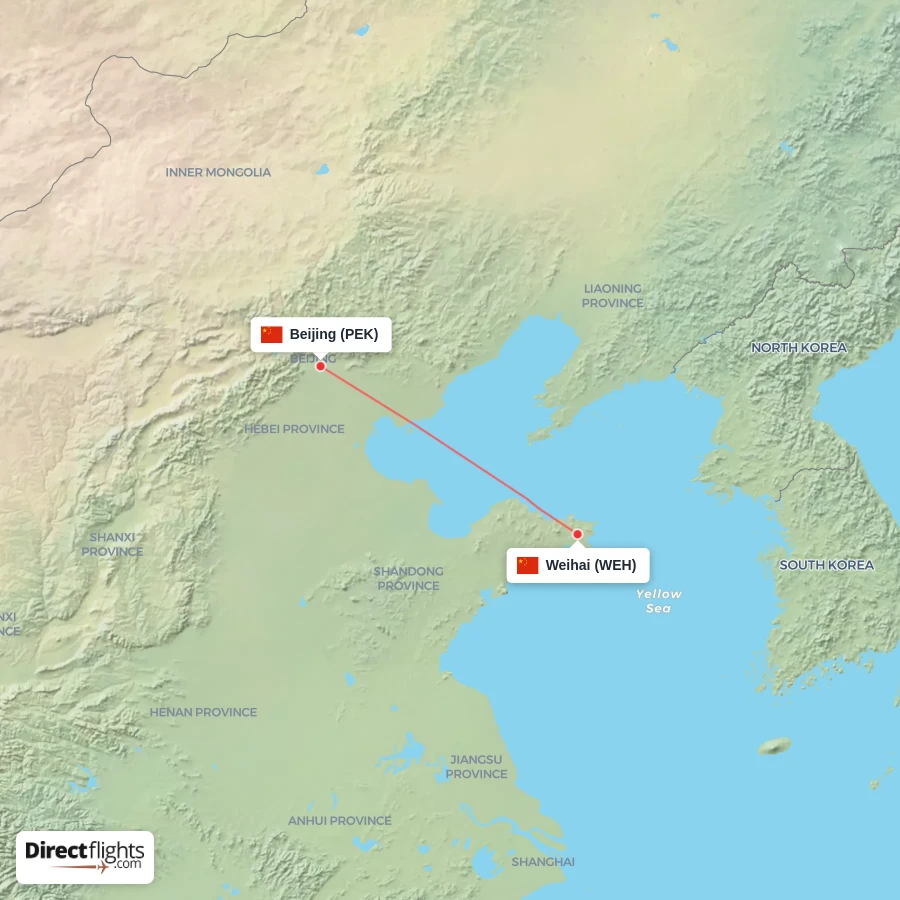 WEH - PEK route map