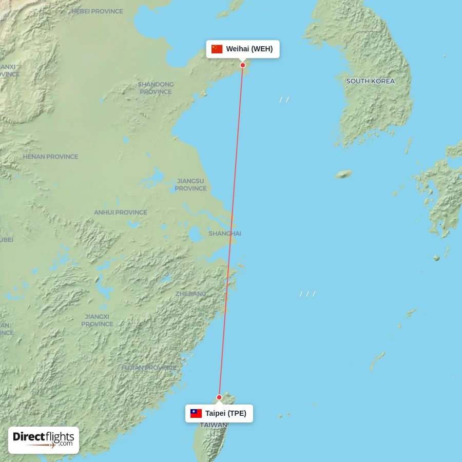 WEH - TPE route map