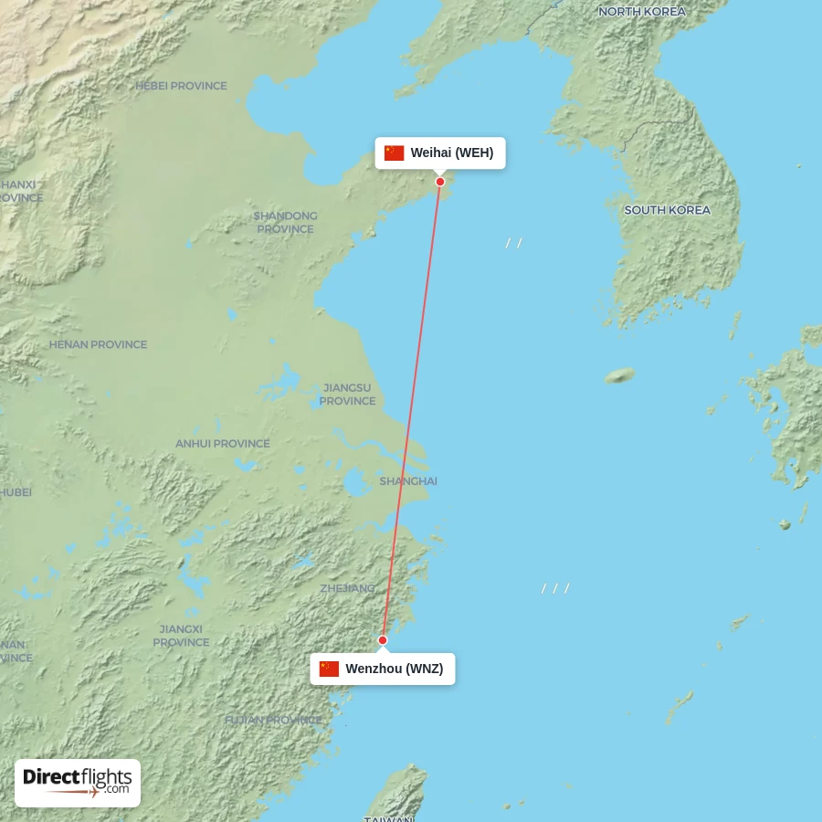 WEH - WNZ route map