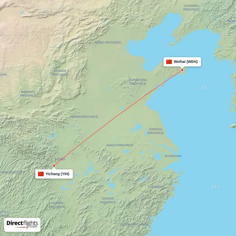 WEH - YIH route map