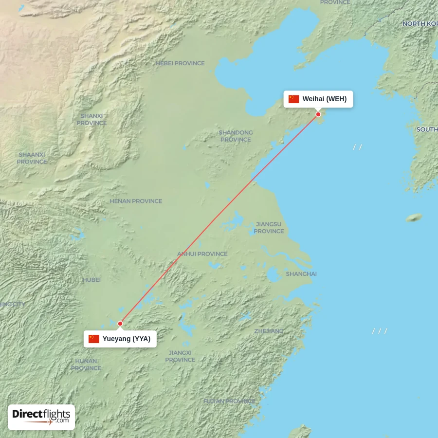 WEH - YYA route map