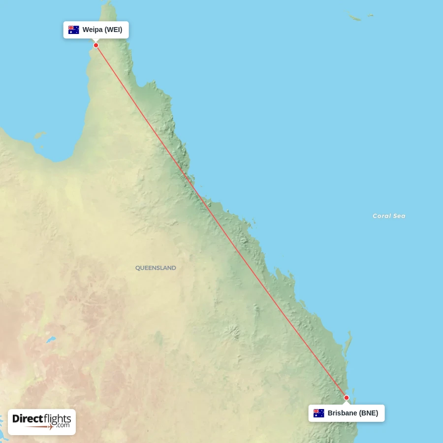WEI - BNE route map