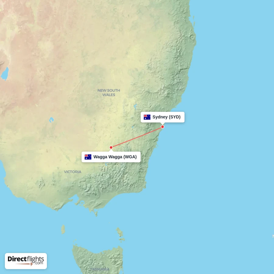 WGA - SYD route map
