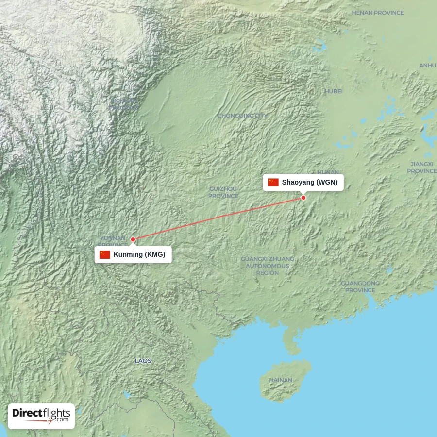 WGN - KMG route map