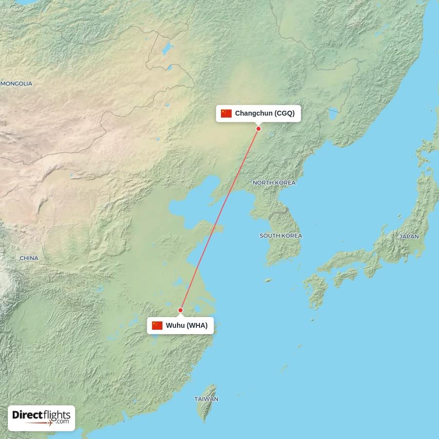 WHA - CGQ route map